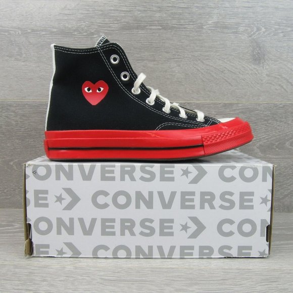 Converse x Chuck 70 HI Comme des Garcons CDG PLAY Sneakers Mens 5 / Womens 7 NEW - Picture 2 of 14